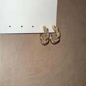 Gold and Silver Twisted Hoop Earrings